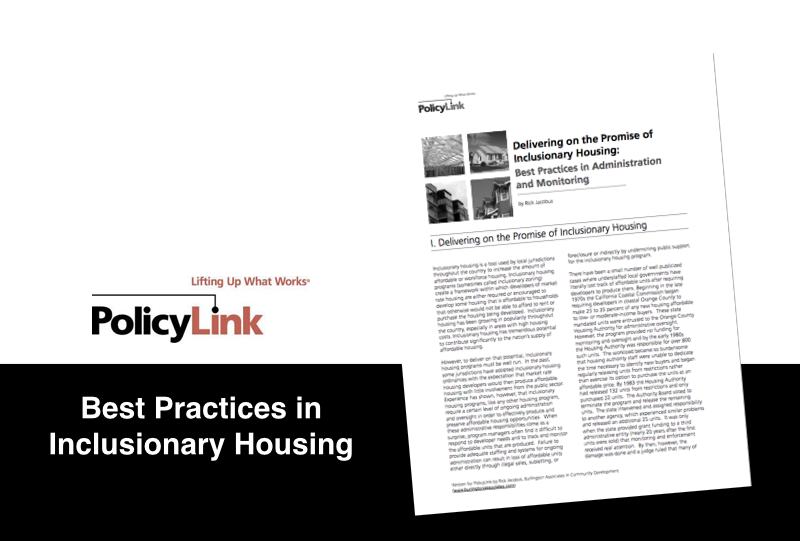 Best Practices in Inclusionary Housing
